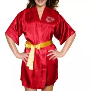 NWT Kansas City Chiefs Embellished Kimono Robe, Wrap/Tie, Size Small/Medium